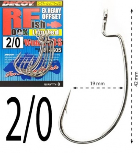 Крючки Decoy оффсетные Worm 13S Rock Fish Limited size 2/0